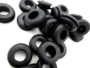 Rubber Durable Grommet Fits 1/2" Hole, 1/16" Thick Panel, Has 5/16" ID, Black - Picture 1 of 12