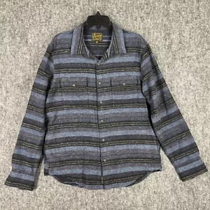Camicia Lucky Brand uomo L blu board shirt Southwestern flanella tasche vintage - Foto 1 di 9