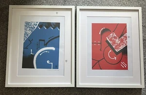 Darren John Künstler Contemp Drucke Original Sigs 10/35 rot blau Street Art Bilder - Bild 1 von 5