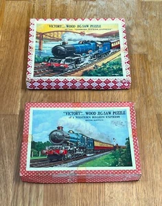 Two Victory "Cornish Riviera Express" BR(WR) Steam Train wooden jigsaw puzzles - Picture 1 of 12