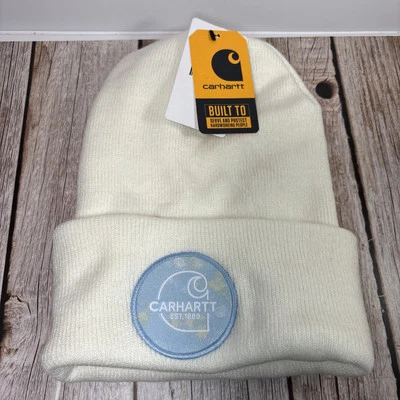 Gorro Carhartt Tejido Acuarela Camuflaje Parche Invierno Blanco - NUEVO CON ETIQUETAS UNISEX Foto 1 de 4