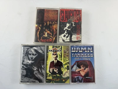 80s Hair Metal Cassette Lot of 5: Skid Row, Slaughter, V.Neil, Tesla, Damn Yanks - Image 1 of 4