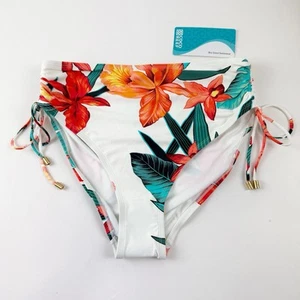 Coco Reef Bikinihose Damen XL orange weiß Blumenmuster seitlich zum Binden Schwimmen neu mit Etikett - Bild 1 von 10
