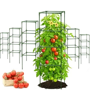 Tomato Cage Square - Large Trellis Stakes and Plant Support Structures for Ve... - Picture 1 of 8