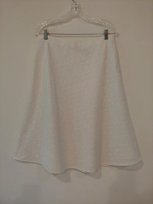 Falda Saint Tropez West 100% Algodón Bordada Ojales Forrada Talla 10 Blanca Foto 1 de 4