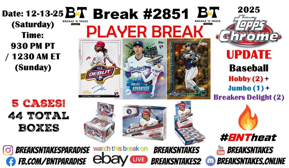 GLEYBER TORRES 2025 Topps Chrome 更新棒球 5 盒破损 #2851 — 第 1/1 张图片