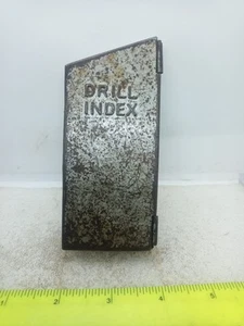 Vintage Drill Index Box 1/16" to 1/4" & 9 Bits Classic American Design Storage - Picture 1 of 15