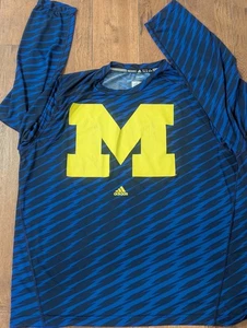 Adidas Climalite 2XL Michigan Wolverines manga larga púrpura/negro rayas  - Imagen 1 de 12
