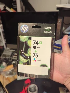 HP 74XL Black /75 Tri-color (CZ139FN) Ink Cartridge Expired 04/2015 New In Box - Picture 1 of 4