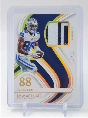 CEEDEE LAMB 2023 IMMACULATE NUMBERS PATCH COWBOYS #INM-CDL /88 Q5700 - Image 1 of 2