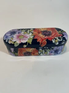 Brighton Sonnenbrille Dose Metall Etui Box blau Blumen Blumenmuster NUR ETUI - Bild 1 von 7