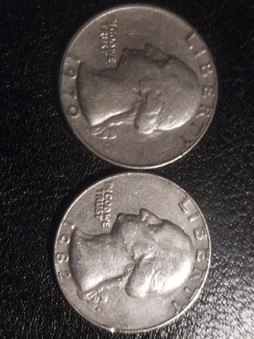 1970 D Liberty Quarter And A 1982 P Liberty Quarter   Both DDO And Rear DD Cover