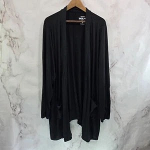 Torrid Cardigan Women 5 Black Wrap Super Soft Knits Lightweight Topper Ruched - Picture 1 of 12