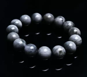 Bracciale Perline Cristallo Pietra Occhio di Falco 15mm AAA C0340 - Foto 1 di 6