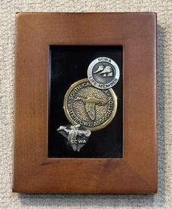 Framed South Carolina Waterfowl Association Gold medallion/SCWA Life Member Pins - Picture 1 of 3