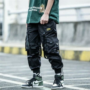 Niepce Kaisha Cargo Joggers Techwear Streetwear Matte Black Pants - Picture 1 of 6