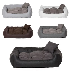 Hundebett Gestepptes Hundekissen Hundesofa Katzenbett  Hundekorb Kunst Leder - Bild 1 von 23