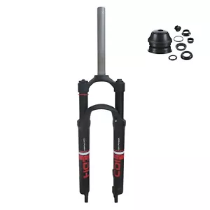 26 Inch MTB Suspension Fork 28.6mm Tube Manual Lockout Ultralight Fork & Headset - Picture 1 of 8