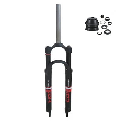 26 Inch MTB Suspension Fork 28.6mm Tube Manual Lockout Ultralight Fork & Headset - Image 1 of 4
