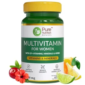 Pure Nutrition Multivitamin for Women, 60 Veg Tablets, with Biotin, Iron, Alfa,M - Picture 1 of 7