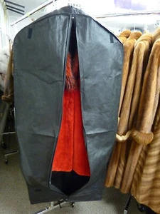 2 FUR Suit Dress coat STORAGE Garment BAG 60"x24" Breathable Dust Cover blk/Tane - Picture 1 of 2