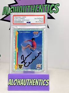 TOM CURREN SIGNED 1993 FUTERA HOT SURF CARD 3X WORLD CHAMPION PSA CALIFORNIA - Picture 1 of 2