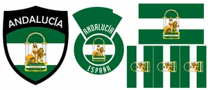 Andalusien Aufbügler Fahne Transferbügeln T-Shirt Trikot Z. Aufbügeln St. 6B - Picture 1 of 8