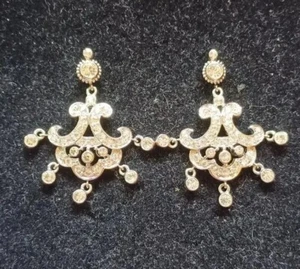 NEW! QVC Nolan Miller "Swinging Chandelier" Austrian Crystal Pierced Earrings - Picture 1 of 4