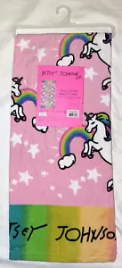 Betsey Johnson Niños Unicornio y Arco Iris Playa Piscina Algodón Toalla Rosa 28 pulgadas x 58 pulgadas - Imagen 1 de 4