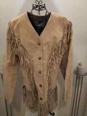 Chaqueta de gamuza Cripple Creek Ghost Rider flecos piel de ciervo damas grande Foto 1 de 4