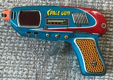 VINTAGE TIN LITHO SPACE GUN TOY GUN RAY GUN