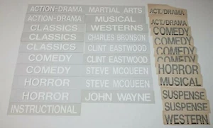 Movie Video Rental Store Section Display Signs Set VHS Horror Classics Comedy - Picture 1 of 10