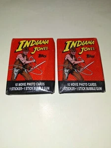 1984 Indiana Jones, Lot Of 2 Unopened Sealed Topps Wax Packs Lucasfilm - Picture 1 of 2