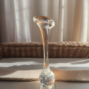 Vintage Aseda Glasbruk Vase, Retro Glass, Clear Bullicante 8.5”T 2.5”W - Picture 1 of 4