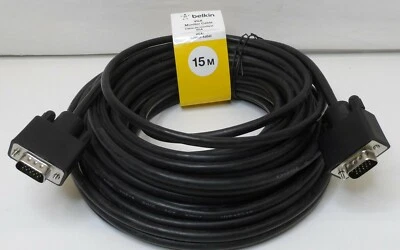 VGA Monitorkabel 15m BELKIN Anschluss Kabel Schwarz PC Bildschirm 762837 - Bild 1 von 3