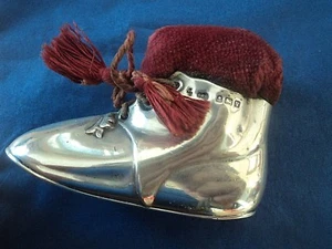 Superbe Grand Argent Sterling Chaussure / Botte Broche Coussin H/M 1920 Levi & - Bild 1 von 11