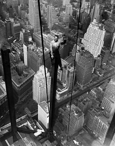 standing ON THE BEAM ON TOP HIGH BUILDING CONSTRUCTION NY Vintage photo 8X10 - Picture 1 of 1