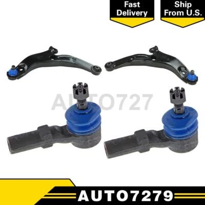 For Mazda Protege 4PCS Front Lower Control Arm W/ Ball Joint + Outer Tie Rod End - Image 1 of 4