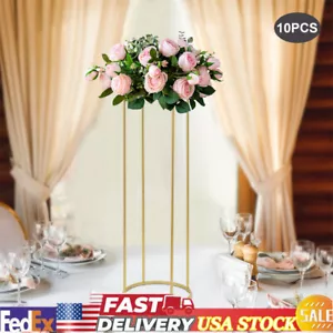10Pcs Wedding Table Flower Stand Tabletop Decor Metal Flower Rack Party Events - Picture 1 of 10