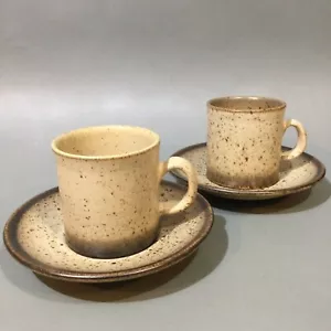 Iden Pottery Rye 2 x Cups & Saucers - Picture 1 of 4