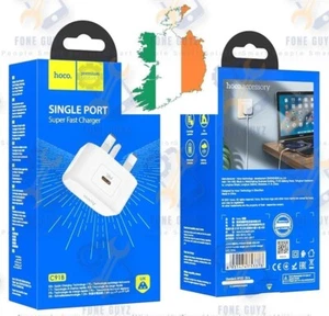 HOCO C91B Founder 20W PD Fast Wall Charger Type-C Output with UK Plug - Picture 1 of 6