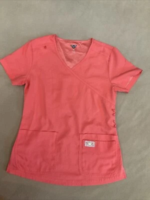 Koi Tech Scrub Top Xs Feminino Laranja Brilhante Acento Laço - Imagem 1 de 4