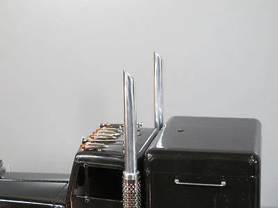 Pair Aluminum Angle Cut Stack Exhaust Pipe Tamiya RC 1/14 GlobeLiner King Hauler - Image 1 of 4