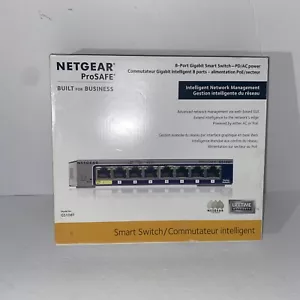 New Netgear ProSafe GS108T-200NAS 8-Port Gigabit Smart Switch – PD/AC Power - Picture 1 of 8