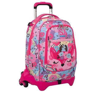 TROLLEY JACK seven PINKHUGS tre ruote 3WD vol 34 litri SJ GANG scuola ZAINO stac - Picture 1 of 1