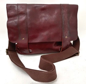 TED BAKER Unisex Deep Burgundy 100% Leather Crossbody Strap Satchel Bag RN95229 - Picture 1 of 12