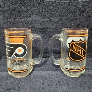 Vintage 1980's Philadelphia Flyers NHL Glass Mug Collectible - Picture 1 of 2