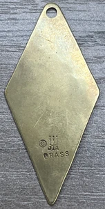 Rare Vintage Signed JAMES AVERY Hammered Brass Diamond Shaped Pendant 1.5'' - Picture 1 of 8