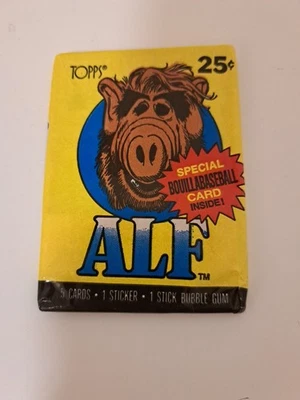 Tarjetas de béisbol y goma de mascar Topps Alf vintage sin abrir Foto 1 de 3