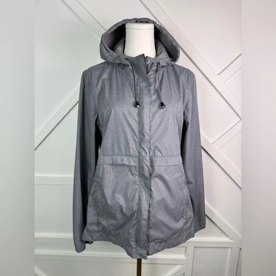 Toad&Co Gray Lightweight Hooded Windbreaker Jacket Women Medium Travel Packable - Image 1 of 4